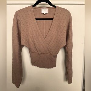 Pink Rose Women’s XS V-neck Light Brown Long Sleeve